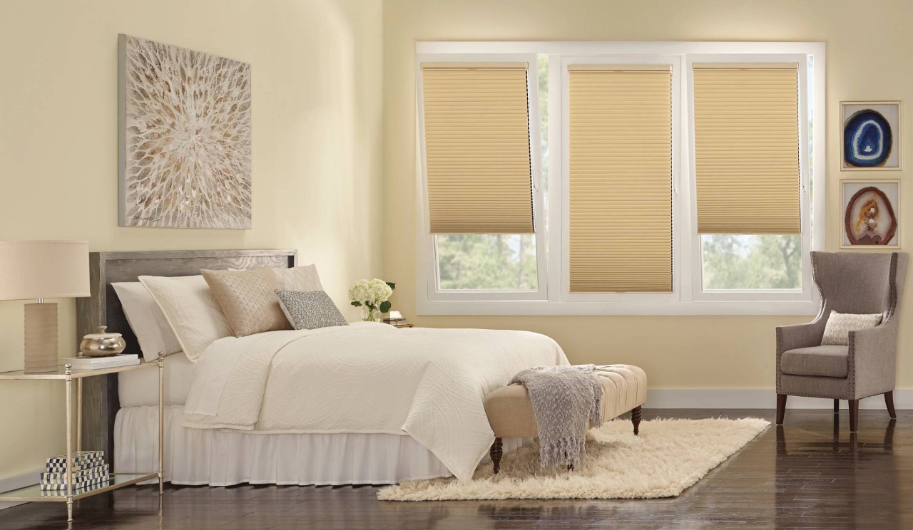 Hunter Douglas Duette® Cellular Shades in a bedroom near Venice, FL