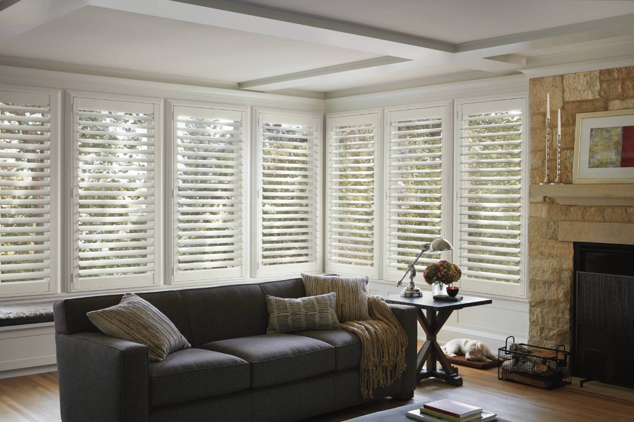 Hunter Douglas NewStyle® Composite Shutters in a Florida room near Venice, Florida (FL)